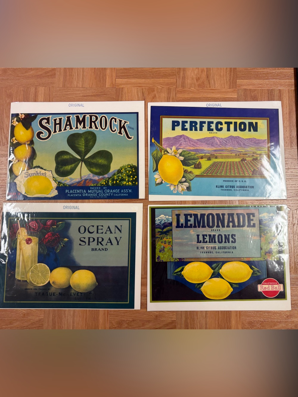Original Vintage Crate Labels featuring Lemons